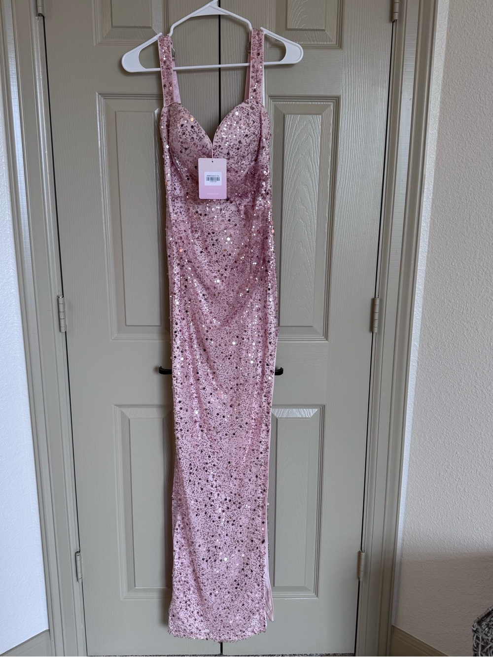 Hello Molly Rose Pink Sequin Velvet Maxi Dress